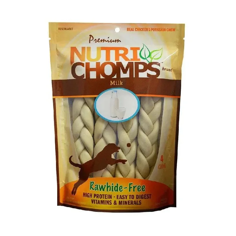 Nutri Chomps™ Milk Flavor Braid Dog Treats 9 Inch 4 Count