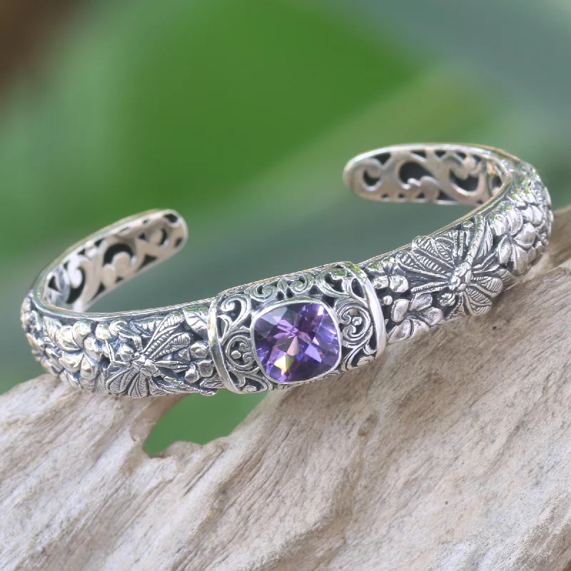 -Anti-scratch scratching board AND cat bed in oneSacred Garden in Purple Amethyst and Sterling Silver Cuff Bracelet from Indonesia -Anti-scratch scratching board AND cat bed in oneSacred Garden in Purple Amethyst and Sterling Silver Cuff Bracelet from Indonesia