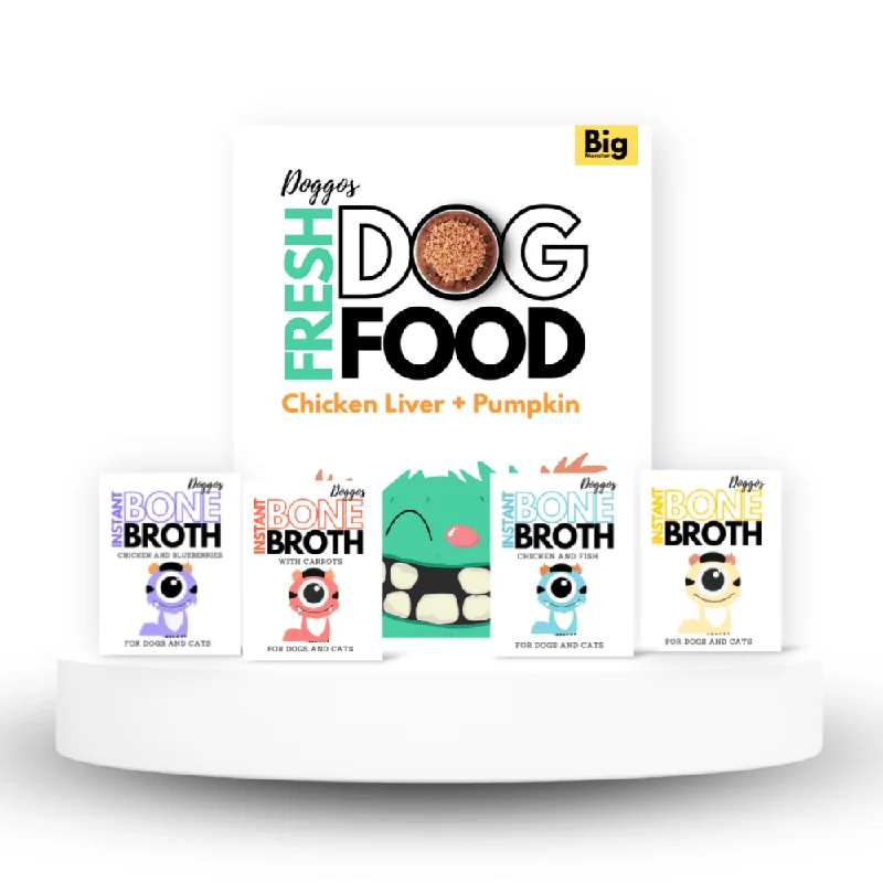 ---Doggos The Super Monster Club Fresh Food and Bone Broth for Dogs (Limited Shelf Life) ---Doggos The Super Monster Club Fresh Food and Bone Broth for Dogs (Limited Shelf Life)