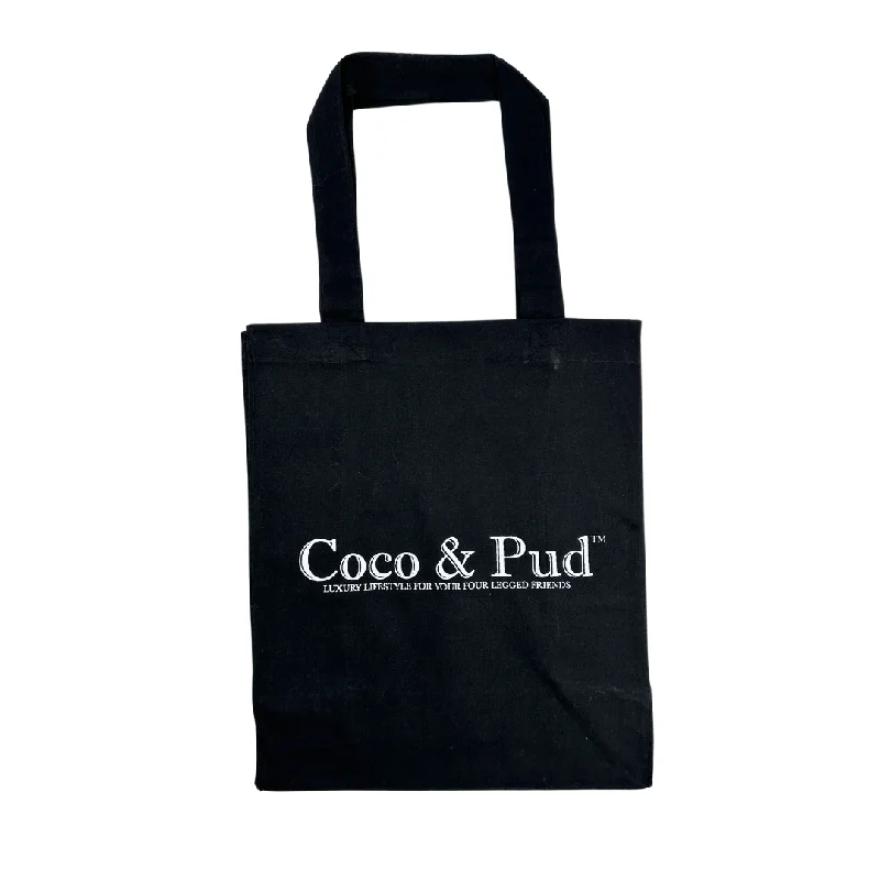 -Anti-scratch scratching board AND cat bed in oneCoco & Pud Branded Canvas Tote Bag - Black -Anti-scratch scratching board AND cat bed in oneCoco & Pud Branded Canvas Tote Bag - Black