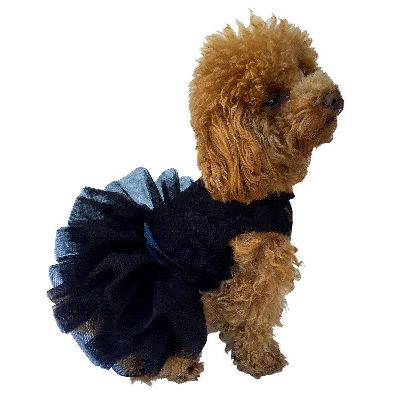 Dog clothesFufu Tutu Lace Dog Dress Black