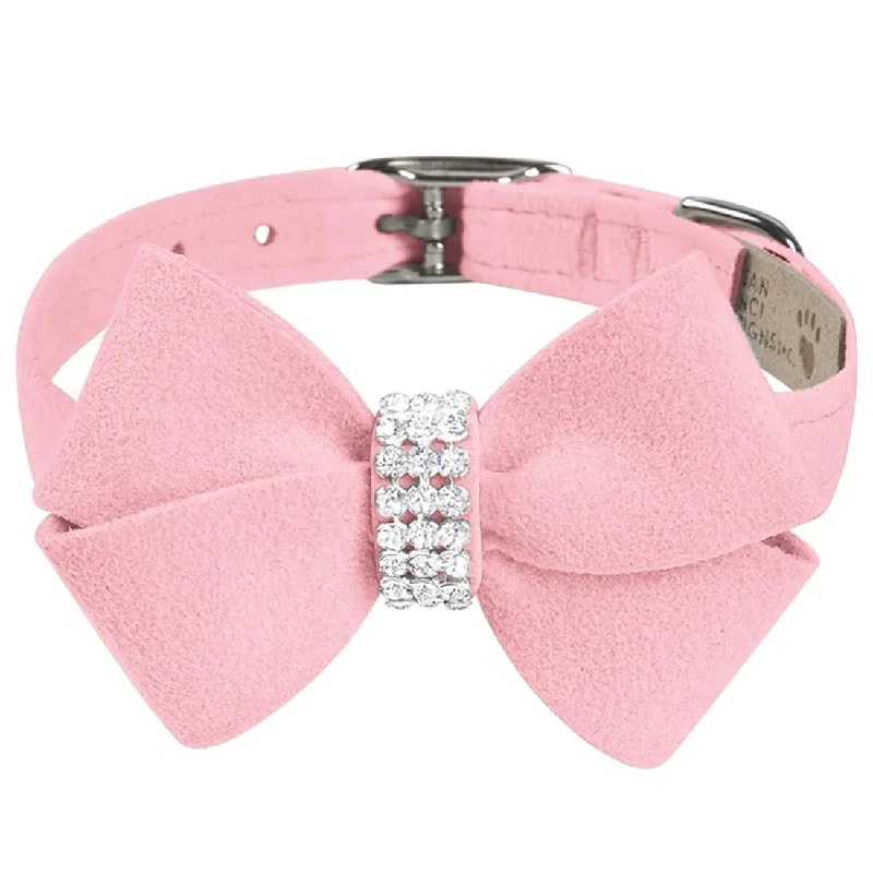  . **Dog collar is luminous and reflective**Nouveau Bow Dog Collar Puppy Pink