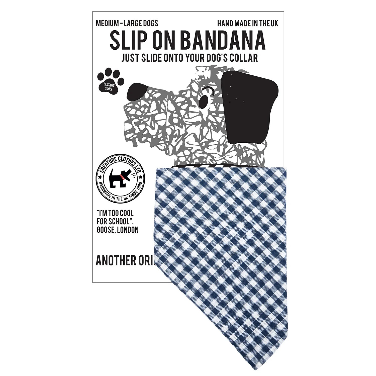 - Custom pet birthday cakeCreature Clothes Slip On Bandana Blue Gingham