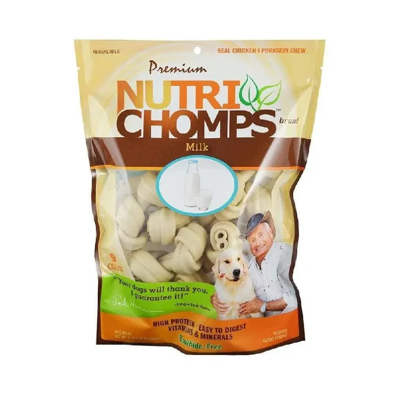 Nutri Chomps™ Milk Knot Dog Treats 4 Inch 9 Count