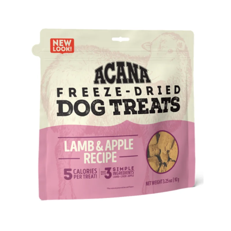 - Natural ingredient dog foodAcana Freeze Dried Lamb & Apple Dog Treats