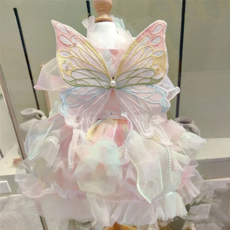 - Pet tear stain cleaning wipesPet Rainbow Flutter Dress with Butterfly
