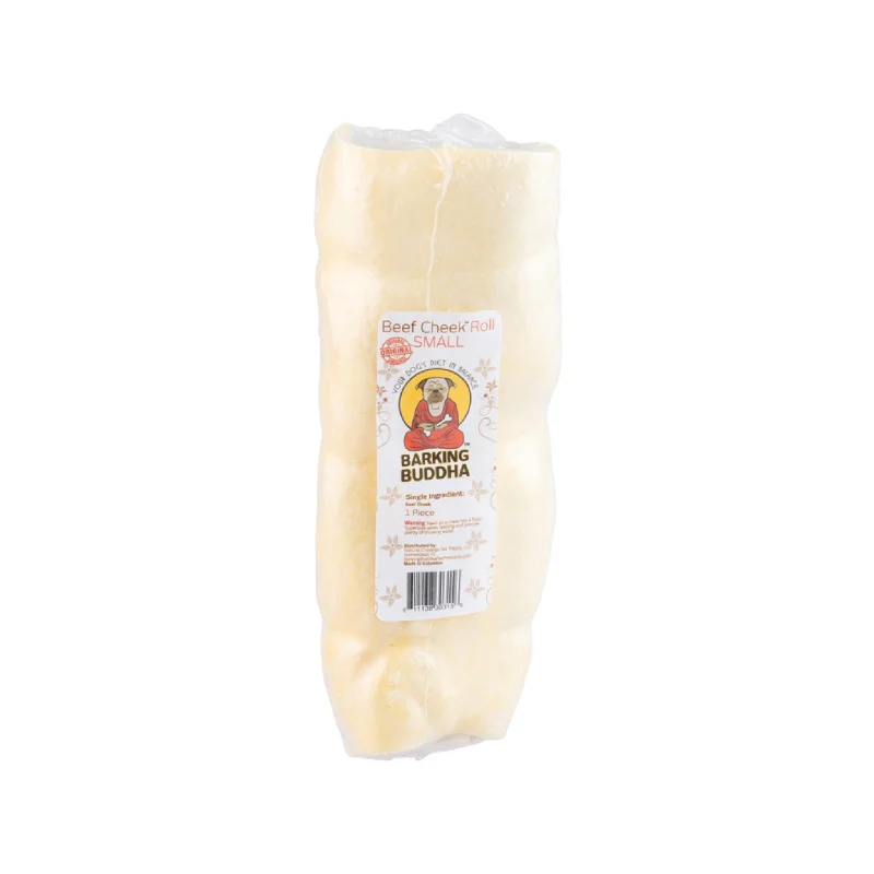  -Chicken-flavored dog foodBarking Buddha Plain Beef Cheek Roll Dog Chew