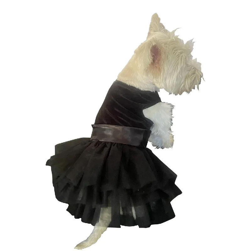 Classification by function or use:Fufu Tutu Holiday Party Dog Dress Black Velvet