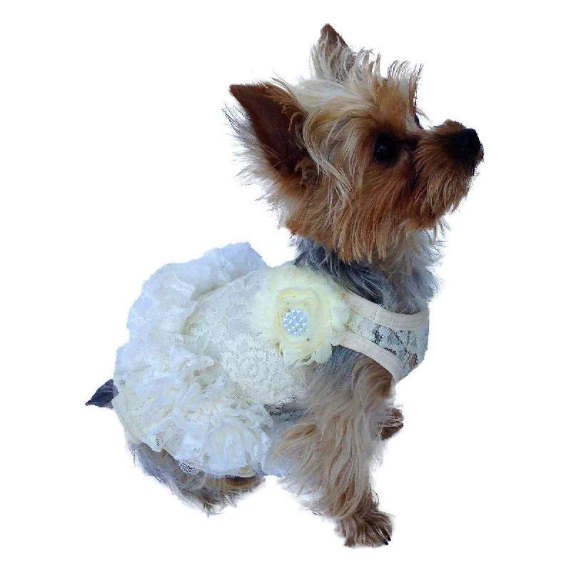 Pet cartoon pattern clothesGarden Party Tutu Dog Dress Ivory