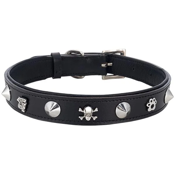  . **Pet comb to remove loose hair**Tuffy Leather Dog Collar Large/Black