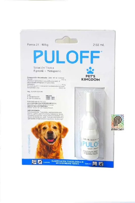 - Natural latex pet mattressAntiparasitario  Puloff Perros 21-40 Kg 2.68 Ml x Und