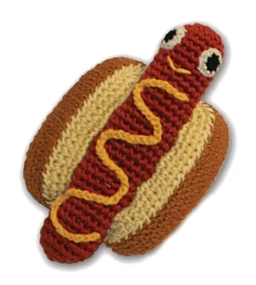 - Teething and chewing toys for puppiesHottie the Hot Dog Knit Toy