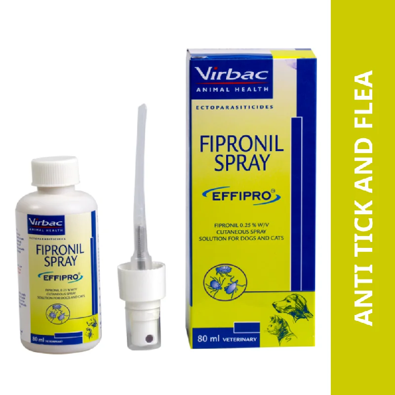 - Pet vitamin complex nutrition tabletsVirbac Effipro (Fipronil) Tick and Flea Control Spray for Dogs & Cats (80ml)