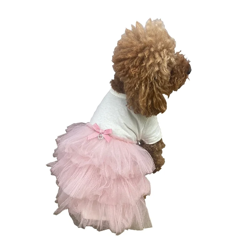 Pet walking leash setT-Shirt Tutu Dog Dress Blush