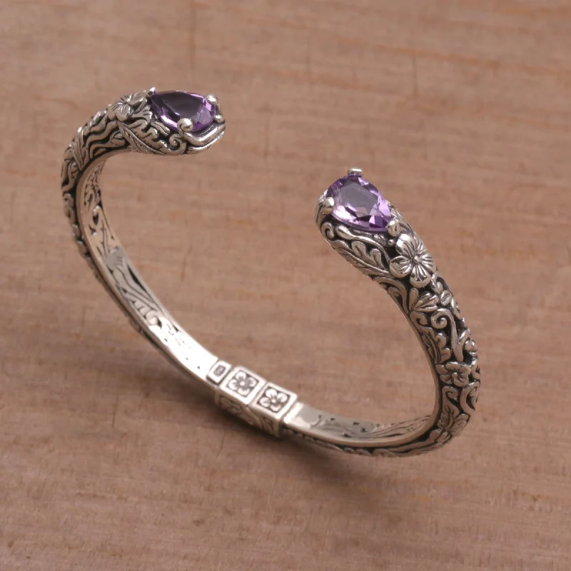 -Splash-proof food bowl AND Anti-choking slow food bowlTranscendent Forest Floral Amethyst and Silver Cuff Bracelet from Bali -Splash-proof food bowl AND Anti-choking slow food bowlTranscendent Forest Floral Amethyst and Silver Cuff Bracelet from Bali