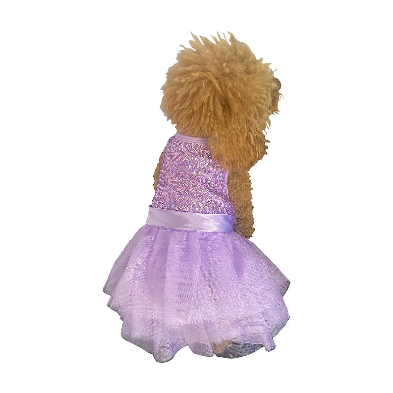 Pet anti-allergic clothesLuminous Sequin Tutu Dog Dress Lilac