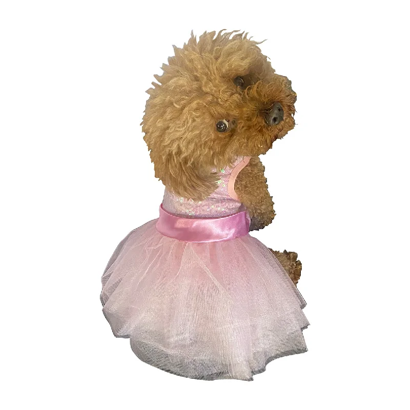 Focus on health and safety:Baby Girl Shimmer Sequin Tutu Dog Dress Pink
