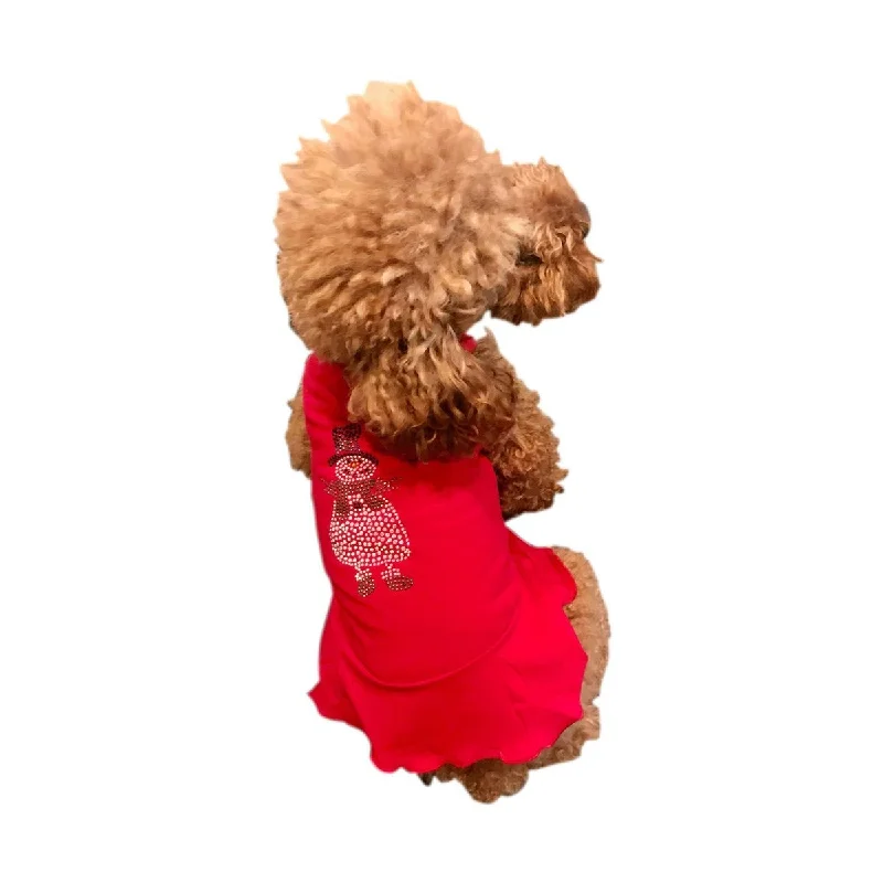 Pet Christmas clothesSnowman Christmas Dog Dress Red