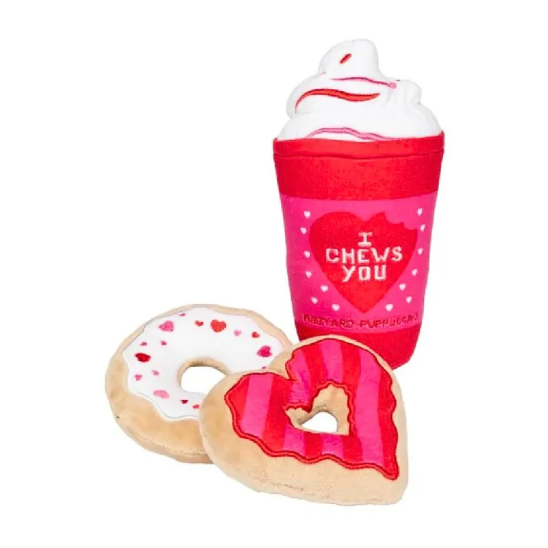 - Deodorizing cat litter tofu litterI Chews You Puppuccino and Donut 3pk Dog Toy