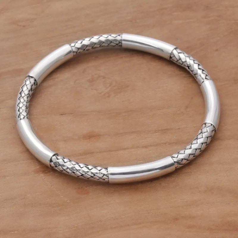 - Natural latex pet mattressBali Show Sterling Silver Woven Motif Bangle Bracelet by Bali Artisans - Natural latex pet mattressBali Show Sterling Silver Woven Motif Bangle Bracelet by Bali Artisans