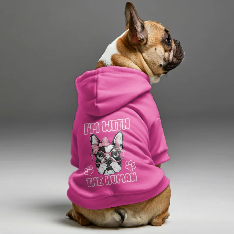 - Winter warm clothes for short-haired dogsIm with humman - Personalized French Bulldog Hoodies with Funny Quotes – Stylish, Cozy, and Premium 100% Cotton - Winter warm clothes for short-haired dogsIm with humman - Personalized French Bulldog Hoodies with Funny Quotes – Stylish, Cozy, and Premium 100% Cotton