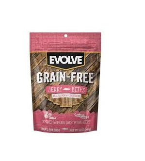 - Organic cotton dog bibsEvolve Dog Snack Grf Jerky Salmon 340Gr