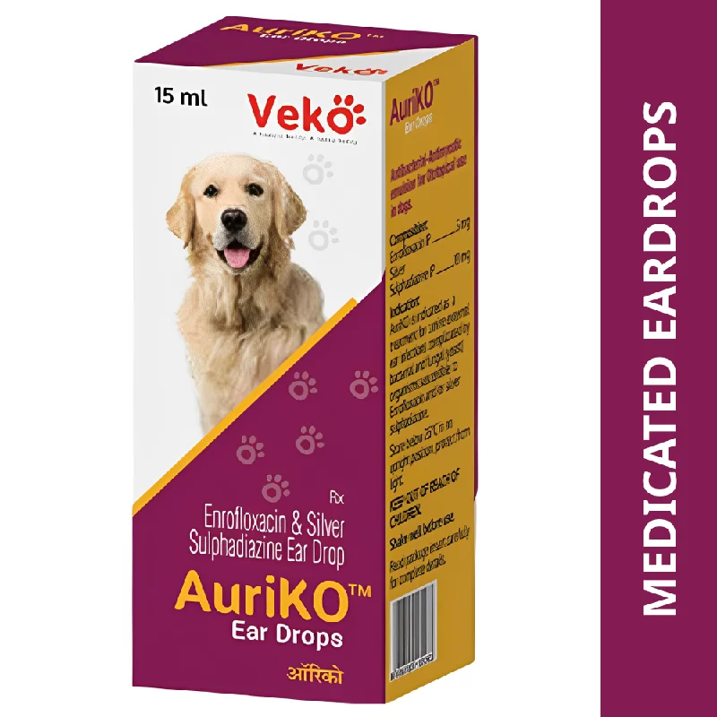 - Pet tear stain cleaning wipesVeko Auriko (Enrofloxacin Sulphadiazine) Ear Drops for Dogs and Cats (15ml) - Pet tear stain cleaning wipesVeko Auriko (Enrofloxacin Sulphadiazine) Ear Drops for Dogs and Cats (15ml)