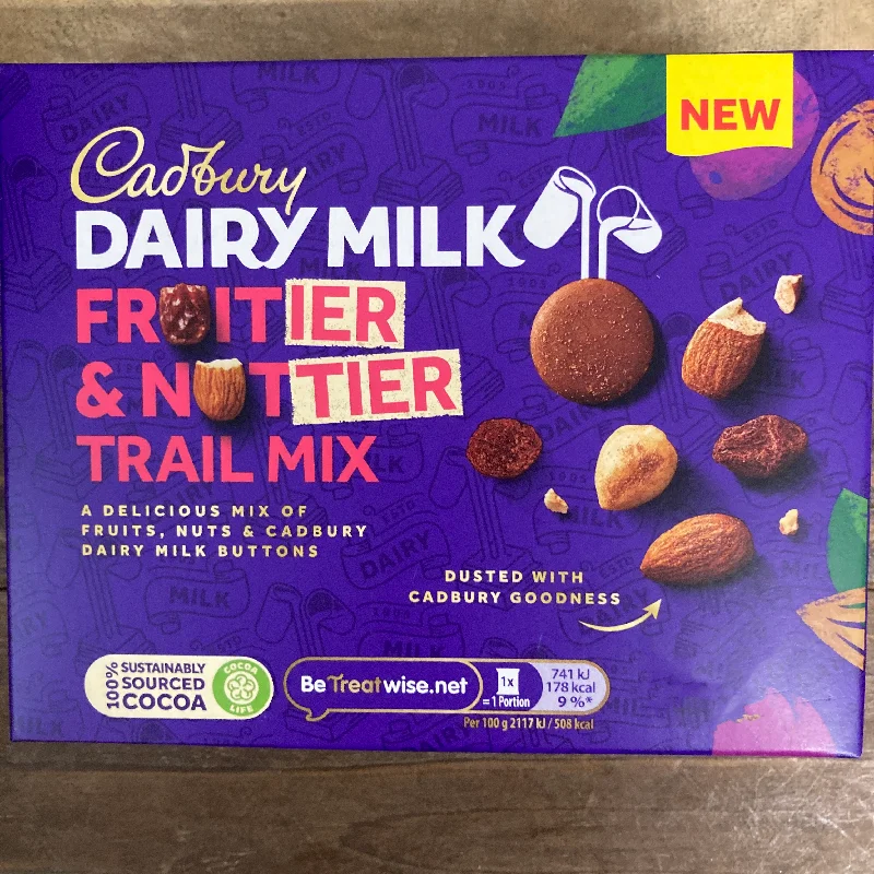 - Pet toys under yuan12x Cadbury Dairy Milk Fruitier & Nuttier Chocolate Trail Mix Bags (4x Packs of 3x35g) - Pet toys under yuan12x Cadbury Dairy Milk Fruitier & Nuttier Chocolate Trail Mix Bags (4x Packs of 3x35g)