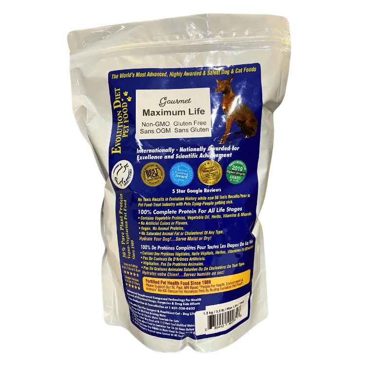- Degradable pet feces bagEvolution Diet Maximum Life Gourmet Dog Kibble - 3.3lbs