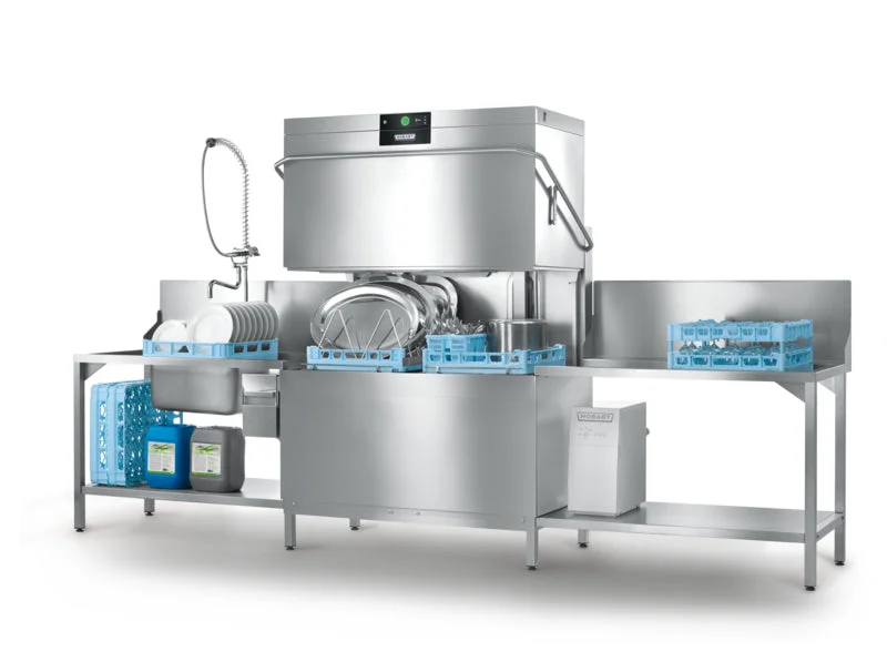 ---Hobart Premax Double Rack Hood-Type Dishwasher with ASR & Vapostop