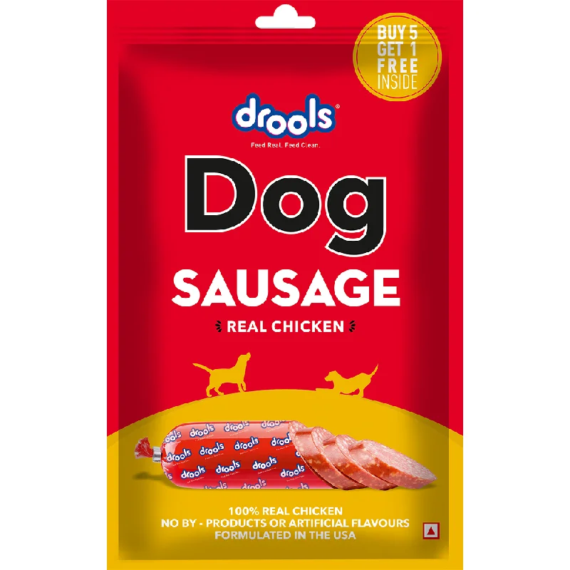 - Pet tear stain cleaning wipesDrools 100% Real Chicken Sausage Treat for Dogs