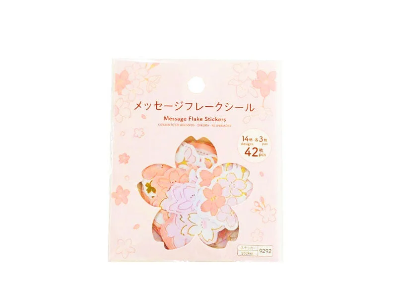 - Dog disposable foam shower gelMessage Flake Stickers - Cherry Blossom - 42 pcs -