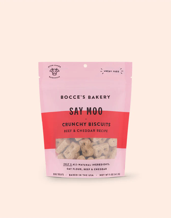 - Air box TSA certified check-inBocce's Say Moo Dog Biscuits