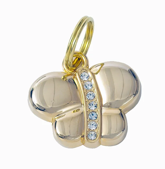 - Pet fence foldable indoorLuxury Gold Butterfly Designer Dog Tag