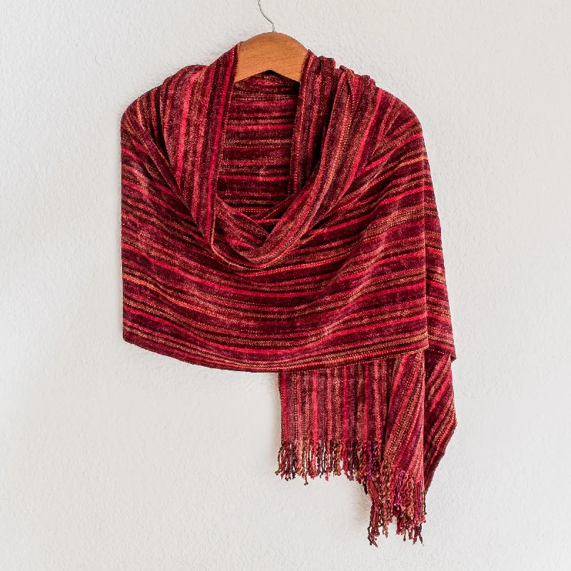 - Remote interactive pet feederCrimson Fantasy Guatemalan Handcrafted Rayon Chenille Shawl
