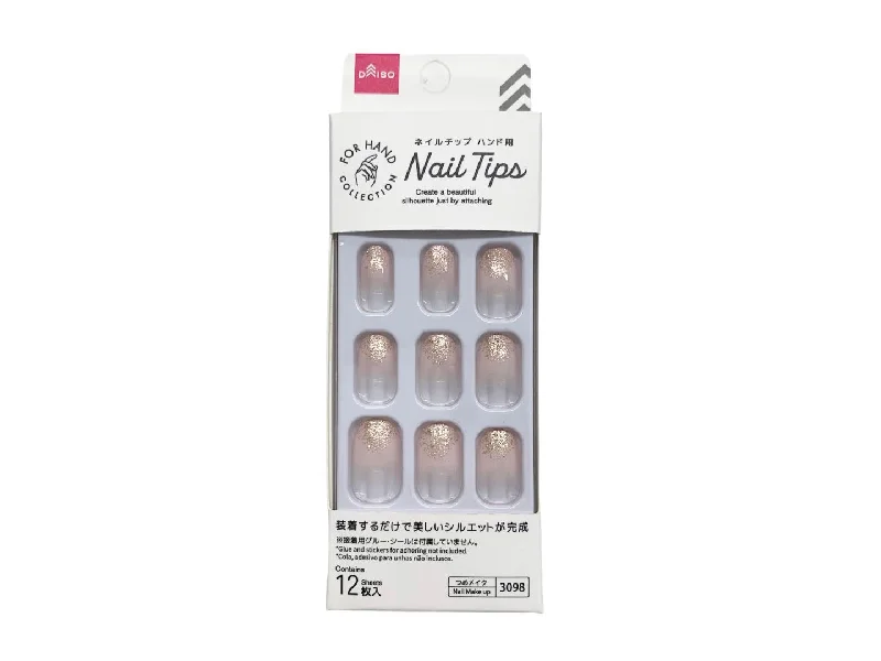 ---Nail Tip -Hand - Gradation Glitter Pink-