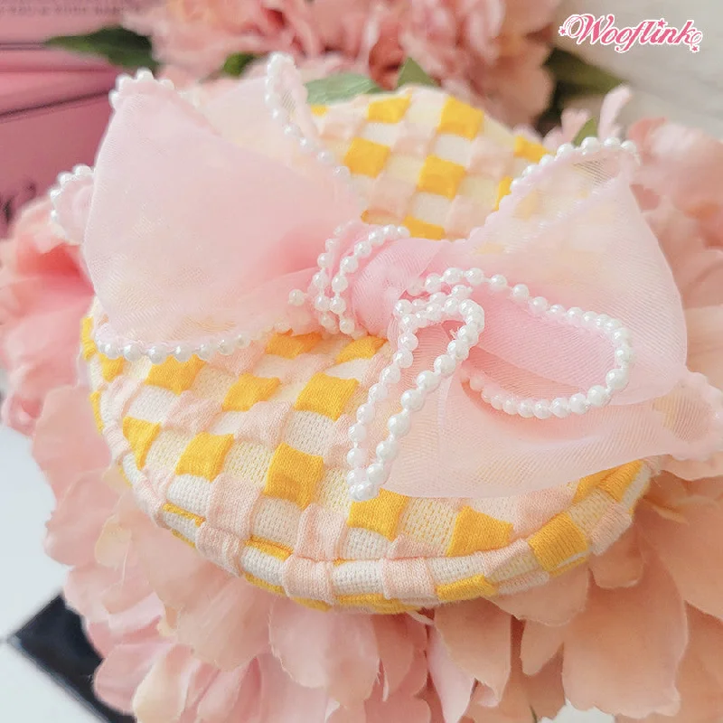 Pet ClothesWooflink Marshmallow Beret in Yellow & Pink