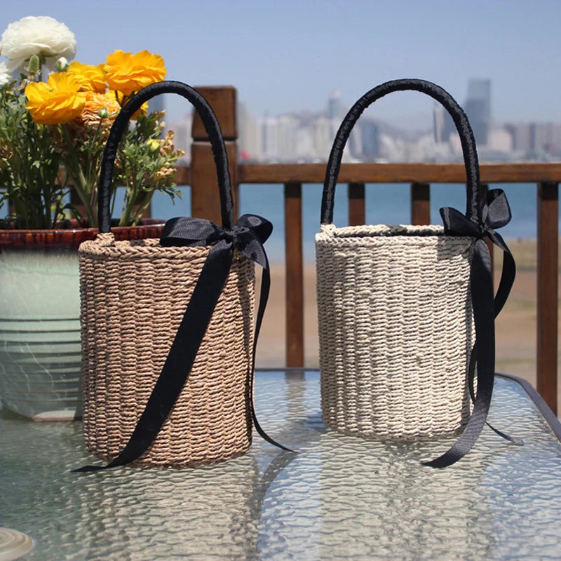 - Car dog seat beltHandcrafted Bucket Straw Bag with Top Handle, Luxury Designer Woven Shoulder Bag, Raffia Summer Vacation Casual Bags for Women - Car dog seat beltHandcrafted Bucket Straw Bag with Top Handle, Luxury Designer Woven Shoulder Bag, Raffia Summer Vacation Casual Bags for Women