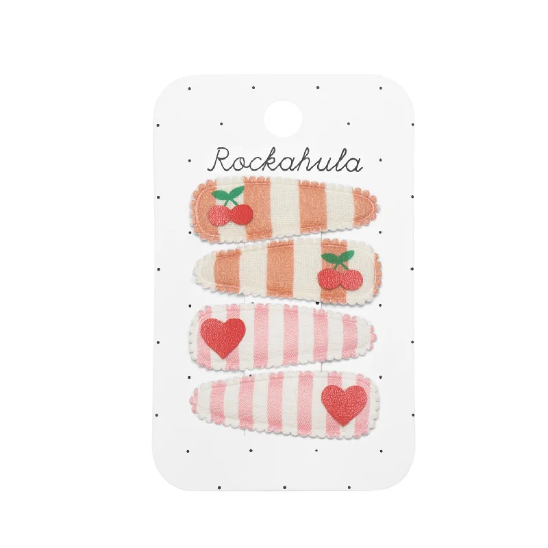 - Pet tear stain cleaning wipesCherry Stripe Fabric Clip Set