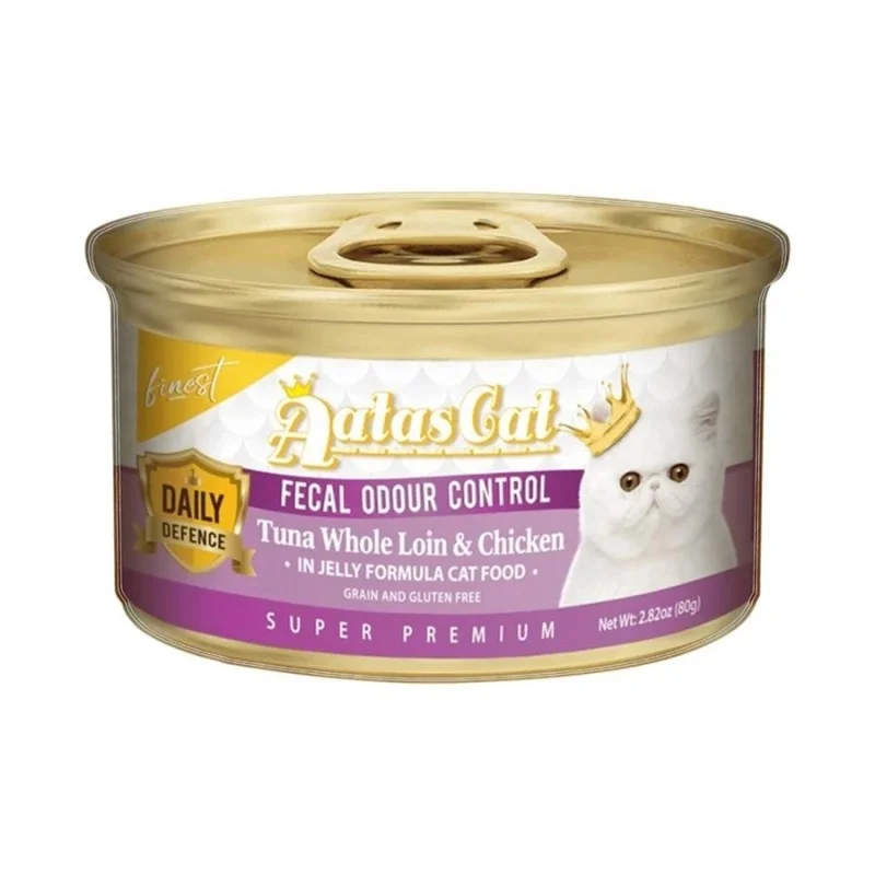 - Cat food for spayed/neutered cats Aatas Cat Daily Defence Fecal Odour Control Tuna Whole Loin With Chicken In Jelly Canned Cat Food - Cat food for spayed/neutered cats Aatas Cat Daily Defence Fecal Odour Control Tuna Whole Loin With Chicken In Jelly Canned Cat Food