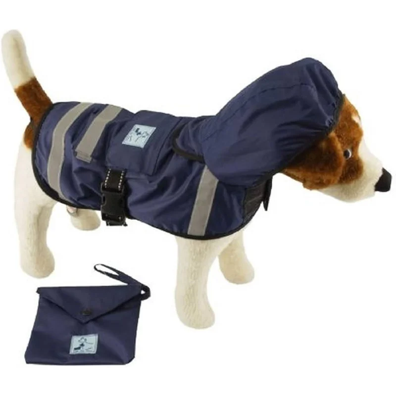  -Anti-slip claw protection raincoat FOR dogsSafety Hooded Raincoat - blue