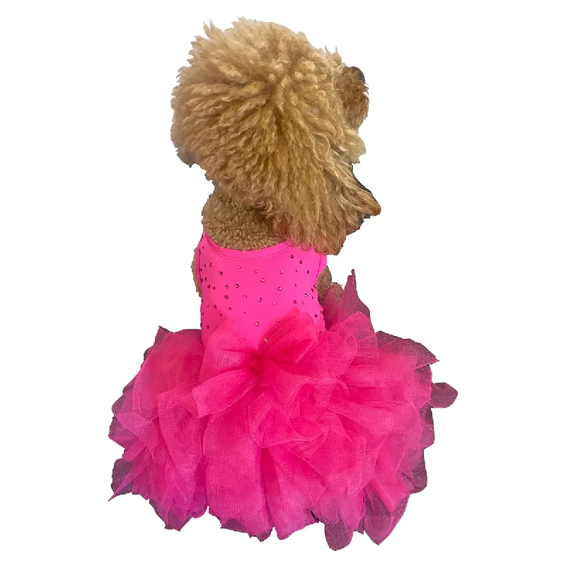 Cat clothesMiami Sparkles Tutu Dog Dress Hot Pink
