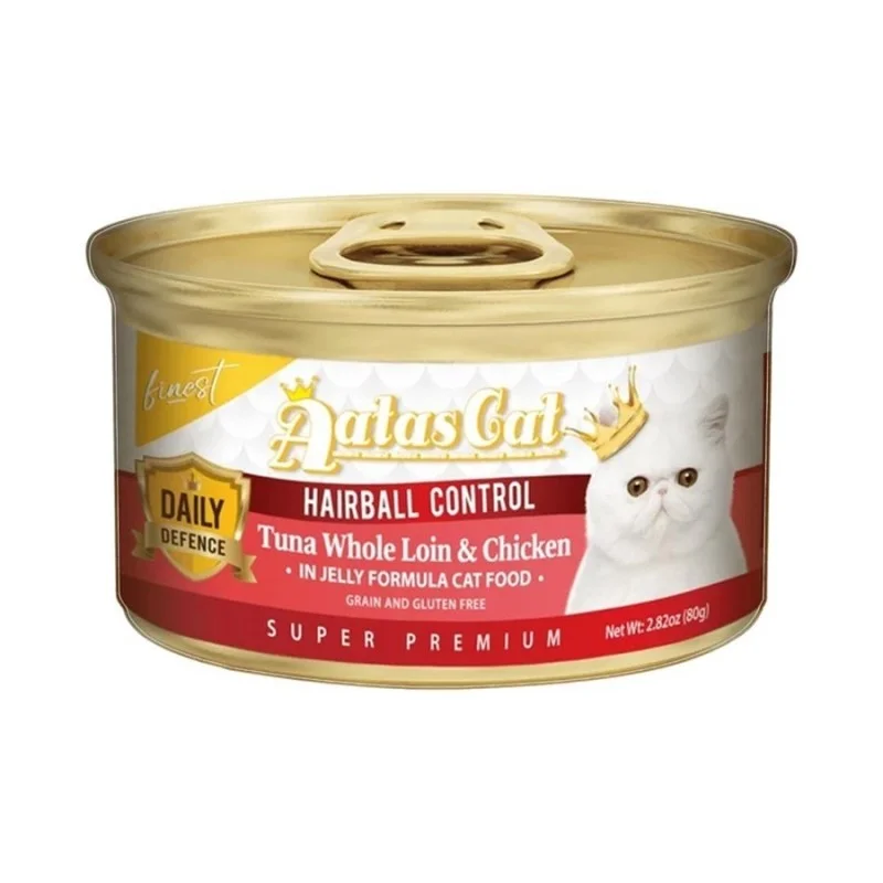 Cat FoodAatas Cat Daily Defence Hairball Control Tuna Whole Loin & Chicken In Jelly Canned Cat Food Cat FoodAatas Cat Daily Defence Hairball Control Tuna Whole Loin & Chicken In Jelly Canned Cat Food
