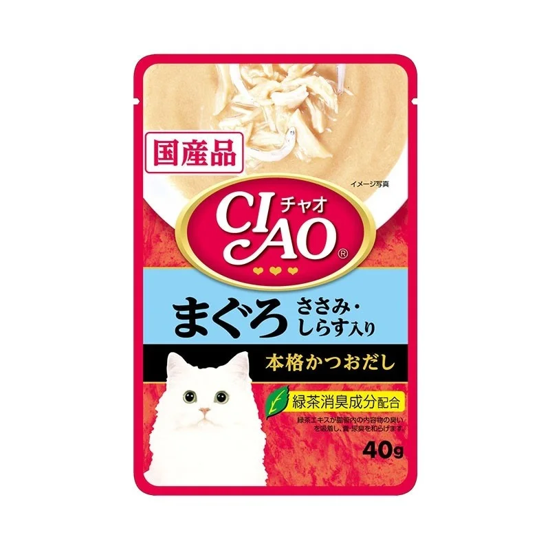 - High-protein cat food Ciao Creamy Soup Pouch Tuna & Chicken Fillet With Shirasu Pouch Cat Food - High-protein cat food Ciao Creamy Soup Pouch Tuna & Chicken Fillet With Shirasu Pouch Cat Food