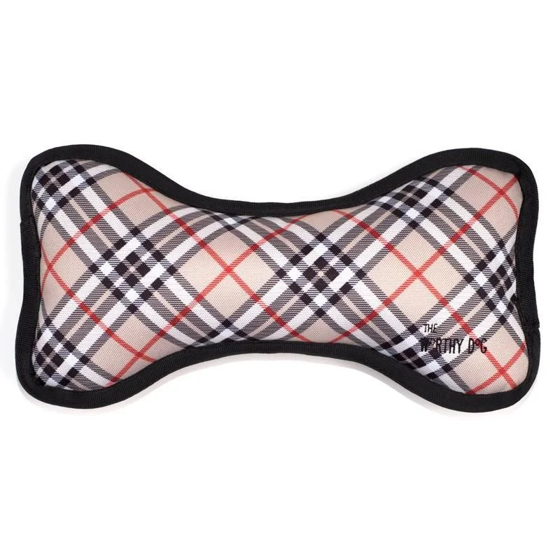 - Travel pet toy recommendationsBias Plaid Tan Bone Dog Toy