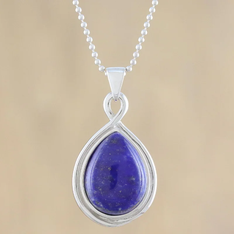 - Pet tear stain cleaning wipesGlamorous Twist Drop-Shaped Lapis Lazuli Pendant Necklace from Thailand - Pet tear stain cleaning wipesGlamorous Twist Drop-Shaped Lapis Lazuli Pendant Necklace from Thailand