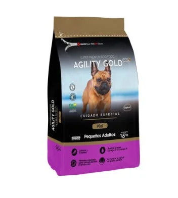 - Organic cotton dog bibsAgility Gold Pequeños Adultos Piel x 1.5 Kg