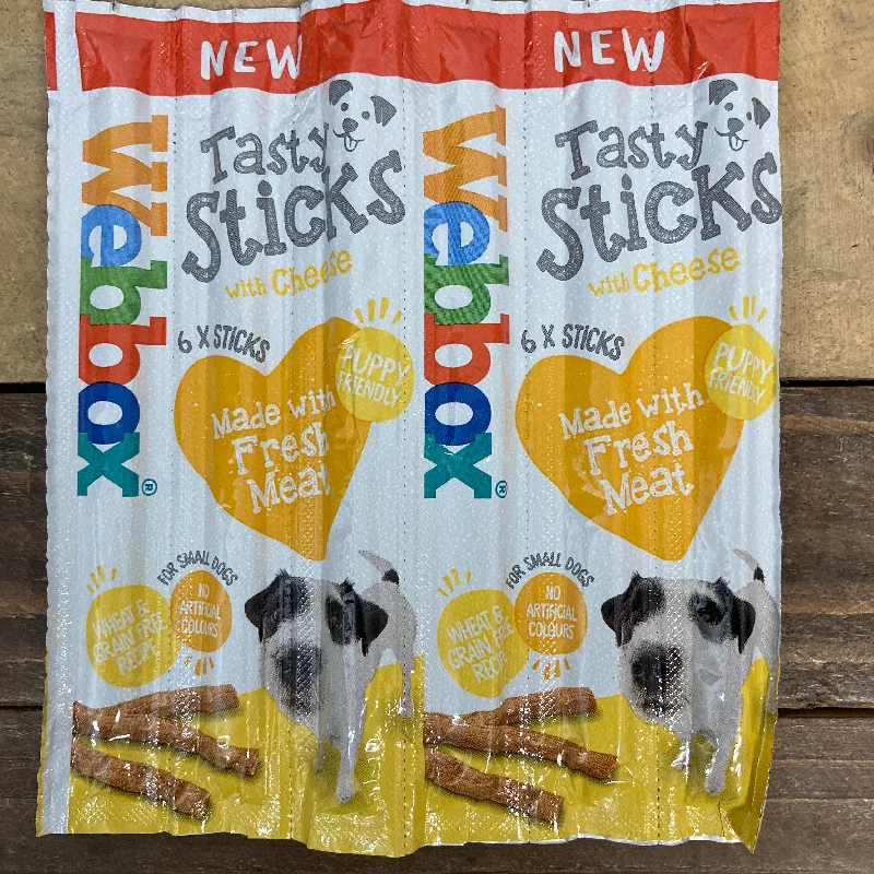 - Teething and chewing toys for puppies24x Webbox Tasty Sticks with Cheese Treats (4 Packs of 6 Sticks)