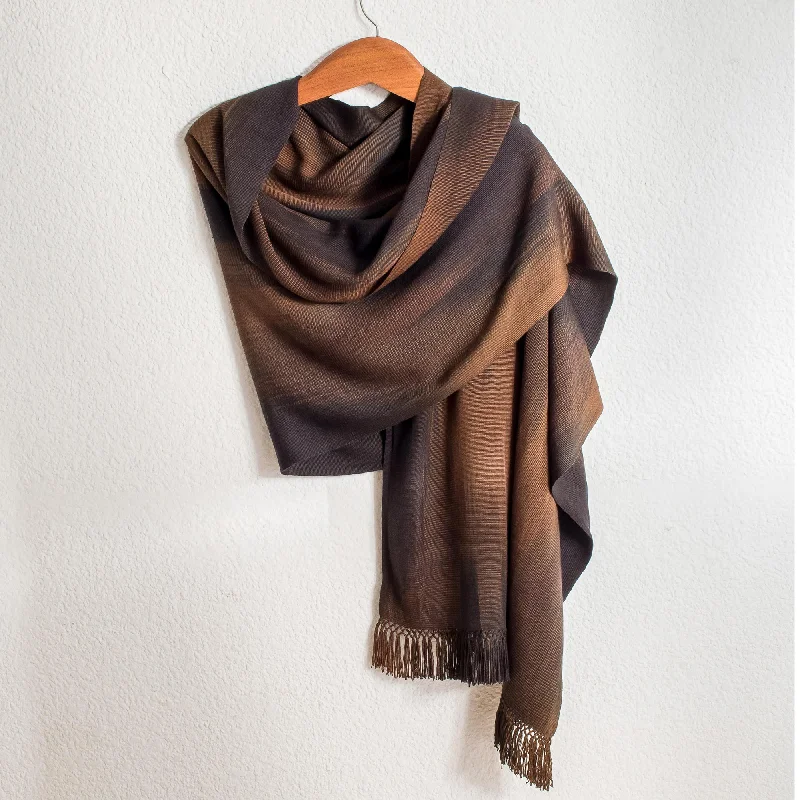 - Dog anti-slip matCoffee Rayon Chenille Shawl Hand Woven in Earth Tones