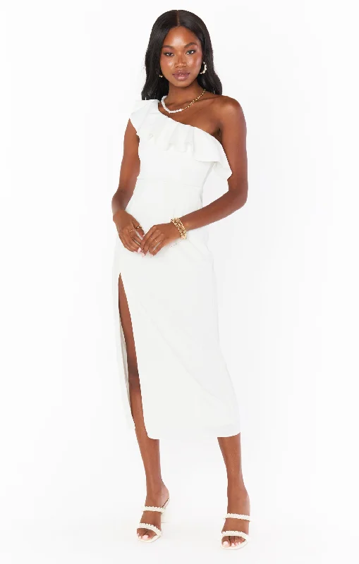 Florentine Midi Dress ~ White Stretch